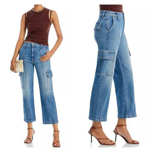 Mother The Rambler Cargo Wide Leg Ankle Jeans in Riding the Cliffside Size 26